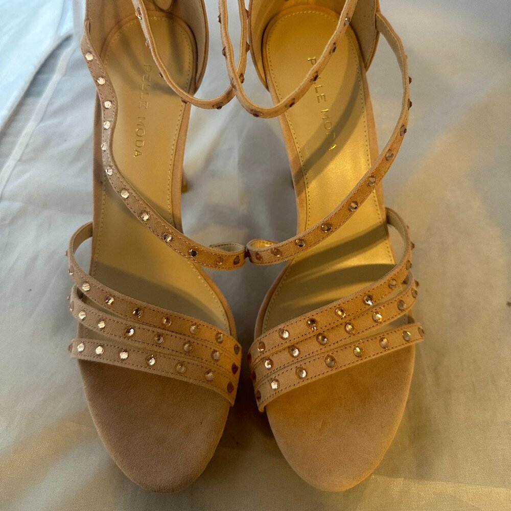 Pelle Moda Neela Platform Sandal, Blush Kid Suede Women Sizes NIB - Picture 2 of 7